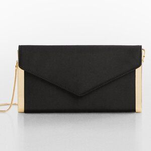 MANGO Metal Detail Flap Clutch NWT